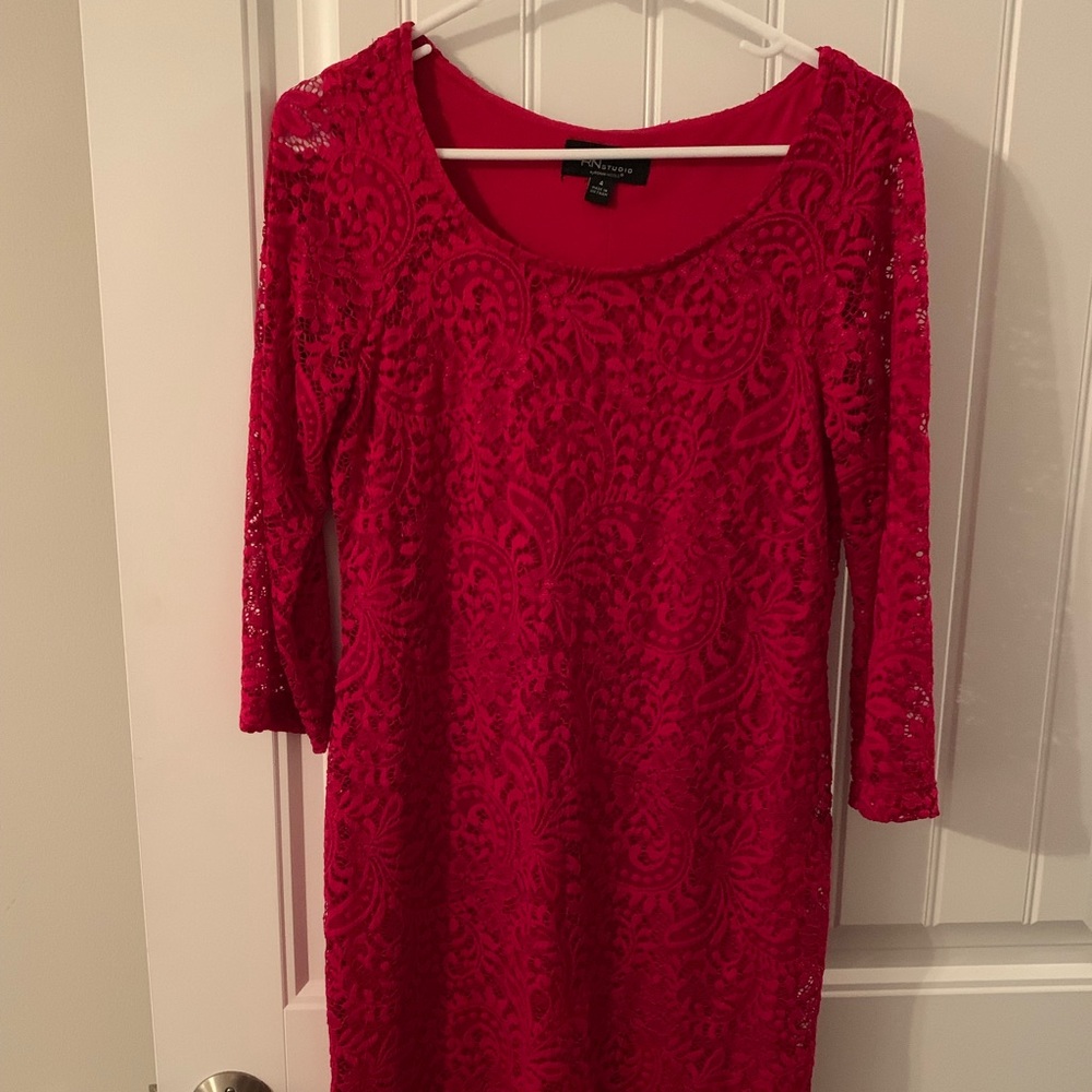 Red lace dress